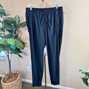 JEEP Xtreme Performance Mens XXL Black Jogger Pants Lightweight Nylon Zip Pocket